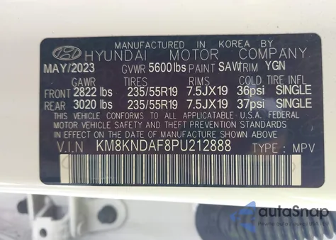 2023 Hyundai Ioniq 5 Sel from USA, damaged, VIN KM8KNDAF8PU212888